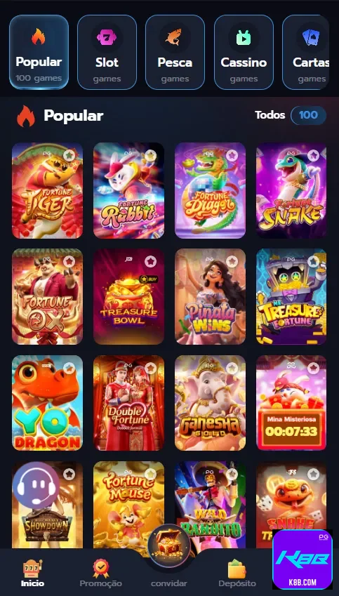 Tela de saque via Pix rápido no celular k8b.com